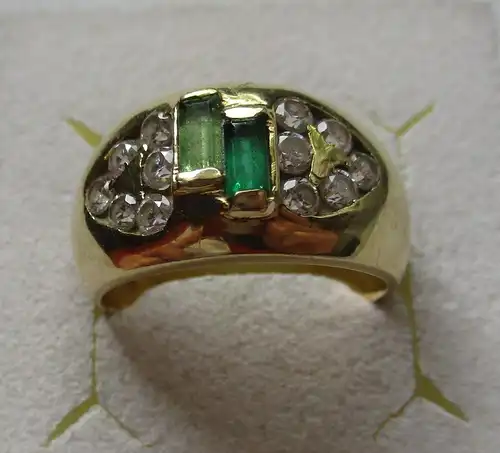 eleganter 750er Gold Damen Ring mit farbigen Schmucksteinen Italy Made (144770)