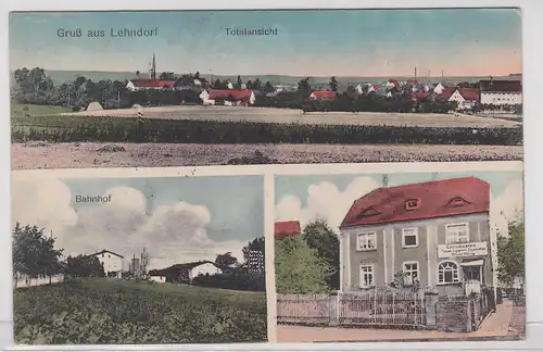82501 Mehrbild Ak Gruß aus Lehndorf Bahnhof, Kolonialwarenladen usw. 1925