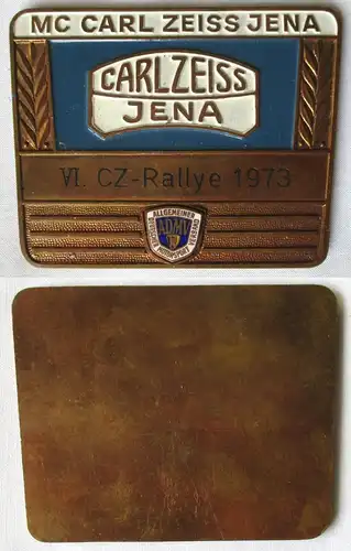 DDR Plakette MC Motorsport Club Carl Zeiss Jena VI. CZ Rallye 1973 ADMV (131292)