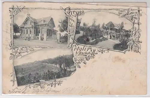 18650 Ak Gruß vom Restaurant Tivoli bei Zerbst 1898