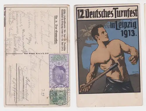 902744 Ak XII.Deutsches Turnfest zu Leipzig 1913 Der Gerwerfer