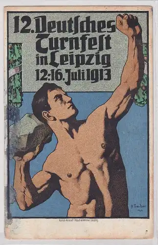 902878 Ak XII.Deutsches Turnfest zu Leipzig 1913 Der Steinstößer