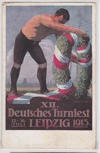 902879 Ak XII.Deutsches Turnfest zu Leipzig 1913 Der Festkranz