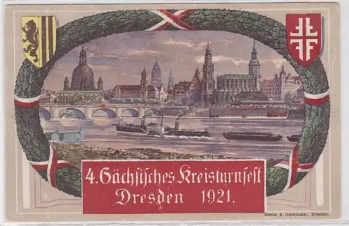 902498 Ak 4.Sächsisches Kreisturnfest Dresden 1921