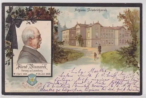 902362 Ak Schloß Friedrichsruh und Fürst Bismarck 1898