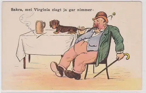 902403 Humor Ak "Sakra, mei Virginia ziagt ja gar nimmer" um 1920