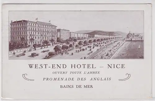 23078 Ak Nice Nizza West-End Hotel Promenade des Anglais 1929