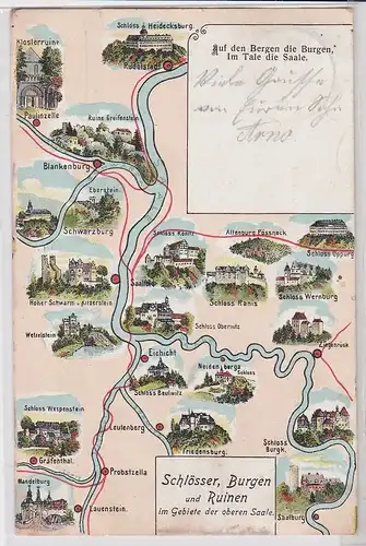 37031 AK Schlösser, Burgen und Ruinen im Gebiete der oberen Saale 1907