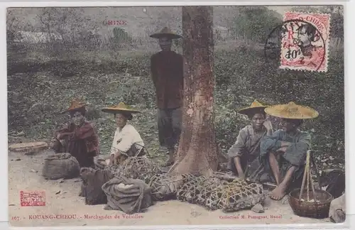 20189 Ak Kouang Cheou Geflügelhändler französisch Indo China Vietnam um 1907