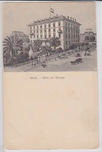 78086 Ak Nice Nizza Hotel des Nations um 1900