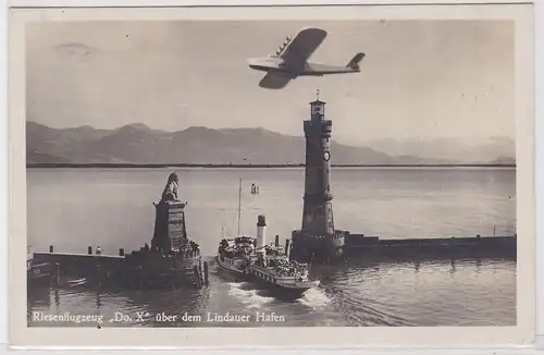 79442 Ak Riesenflugzeug "DO X" über dem Lindauer Hafen 1931