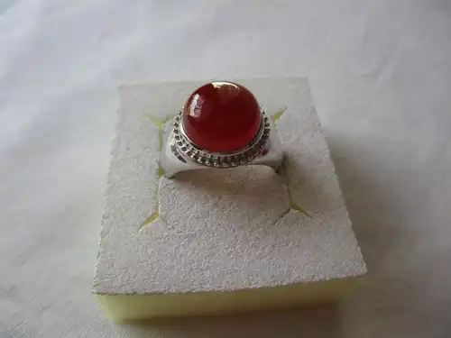 hochwertiger 925er Sterling Silber Ring mit orangebraunem Edelstein (107559)