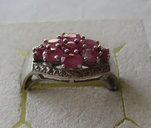 hochwertiger 925er Sterling Silber Ring mit rosanem Edelstein (118715)