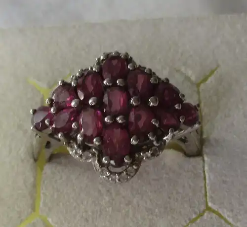 hochwertiger 925er Sterling Silber Ring mit violetten Edelsteinen (118210)