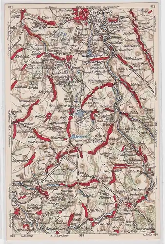 98573 Landkarten Ak Wona-Karte C Freiberg, Branderbisdorf, Forcheim usw.