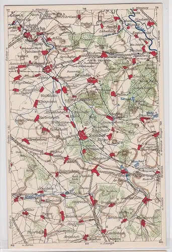 903350 Landkarten Ak Wona-Karte C Taucha, Brandis, Naunhof,  Grethen usw.