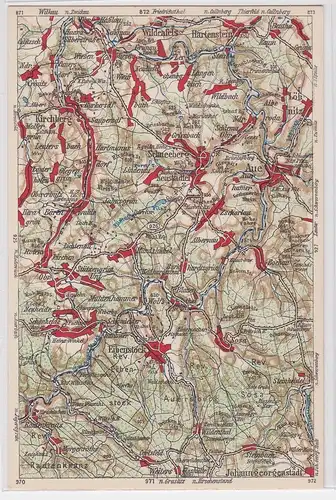 903473 Landkarten Ak Wona-Karte D Aue, Schneeberg, Eibenstock, Kirchberg usw.