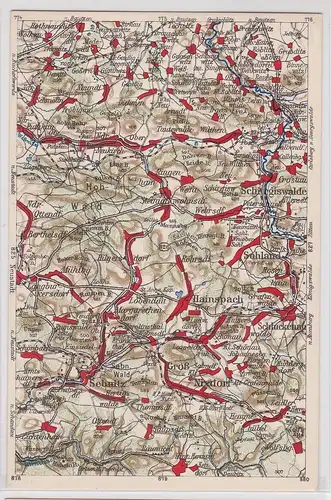 903818 Landkarten Ak Wona-Karte C Hainspach, Groß-Nixdorf, Schirgiswalde usw.