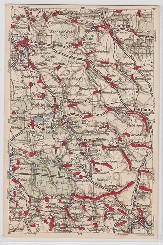 903819 Landkarten Ak Wona-Karte C Borna, Frohburg, Kohren, Geithain, Penig usw.