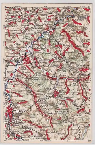 903338 Landkarten Ak Wona-Karte C Zwickau, Glauchau, Hohenstein Ernstthal usw.