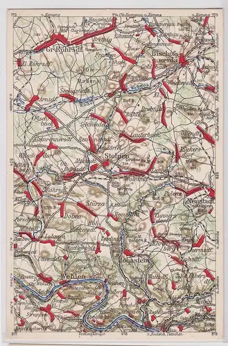 903343 Landkarten Ak Wona-Karte C Stolpen, Wehlen, Hohnstein, Bischofswerda usw.