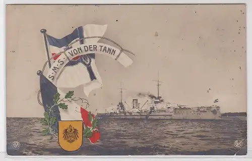 903536 Patriotika AK Großer Kreuzer S.M.S. von der Tann kaiserliche Marine 1911