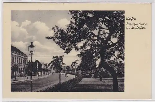 903588 AK Wolfen - Leipziger Straße am Marktplatz, Straßenansicht 1933