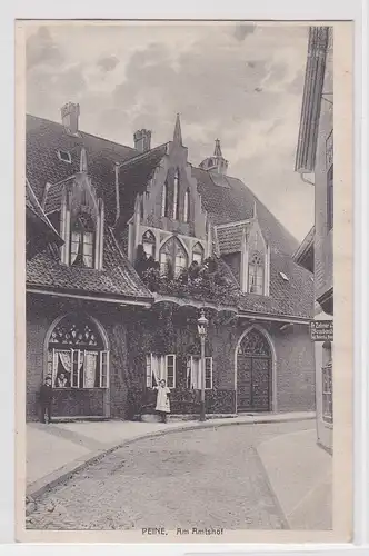 23585 AK Peine - Am Amtshof, Straßenansicht mit Geschäft 1911