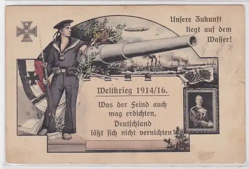 902623 Patriotika AK Weltkrieg 1914/16 - Unsere Zukunft liegt auf dem Wasser!