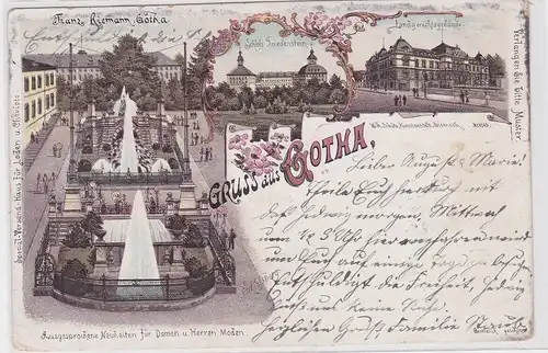 902409 AK Gruss aus Gotha - Schloss Friedenstein, Landgerichtsgebäude 1897