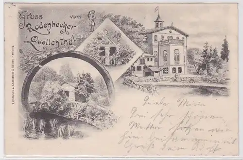 44405 Lithografie AK Gruss vom Rodenbecker Quellenthal 1900
