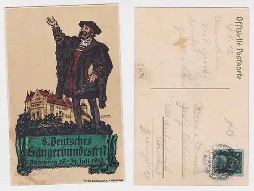 902745 Künstler AK 8. Deutsches Sängerbundesfest Nürnberg 27.-31. Juli 1912