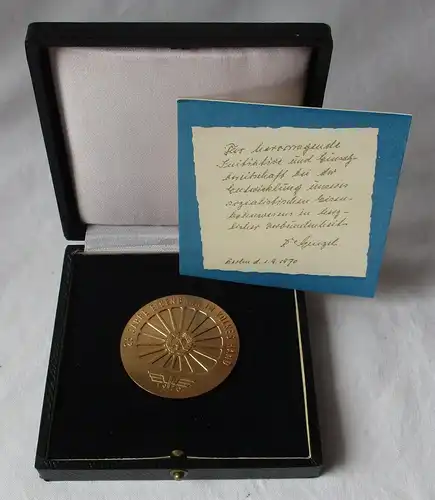 DDR Medaille 25 Jahre Eisenbahn in Volkes Hand 1970 Berlin im Etui (125400)