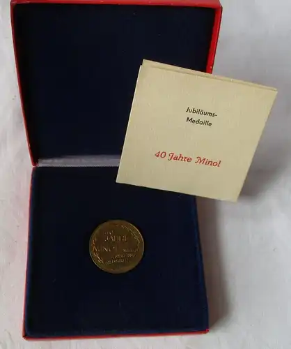 DDR Jubiläumsmedaille 40 Jahre VEB Minol 1989 Mineralöl und Oleum (116527)