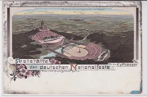 904072 Lithografie AK Feststätte der deutschen Nationalfeste am Kyffhäuser