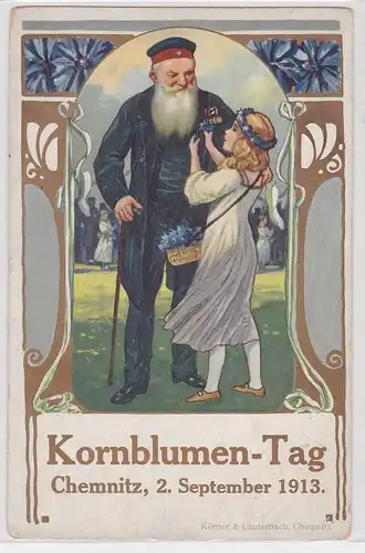 902514 Körner & Lauterbach AK Kornblumen-Tag Chemnitz 2. September 1913