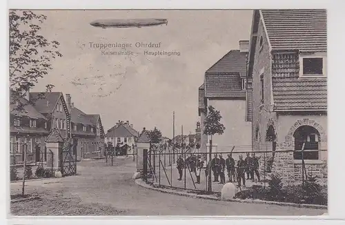 903830 Feldpost AK Truppenlager Ohrdruf - Kaiserstraße, Haupteingang 1916