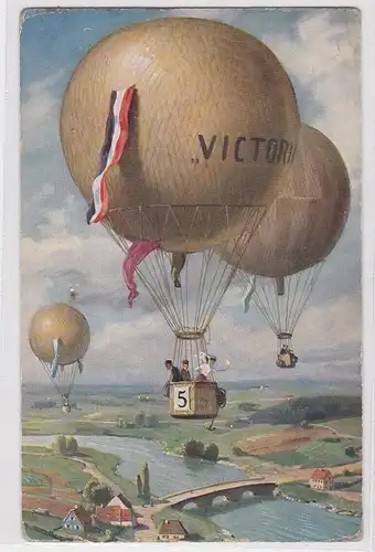 903939 AK Ballonfahrt "Victoria" - Feldpost Kgl. Pr. Infanterie Regiment 452