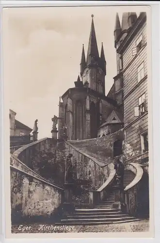 903894 Foto AK Eger (Cheb) - Kirchenstiege August 1929