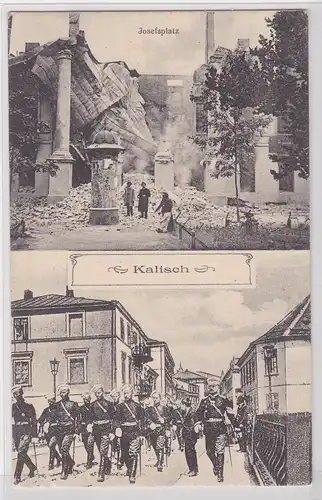 903903 Feldpost AK Kalisch (Kalisz) - Josefsplatz, Parademarsch 1917