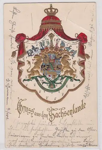 904067 Wappen AK Gruss aus dem Sachsenlande 1901