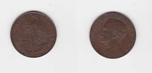 2 Centesimi Kupfer Münze Italien 1909 Gondel (121137)