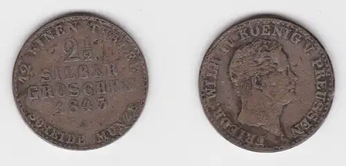 2 1/2 Silber Groschen Münze Preussen 1843 A f.ss (140837)