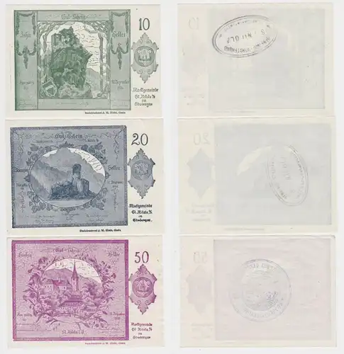 10, 20 und 50 Heller Banknote St. Nikola 1920 (144239)