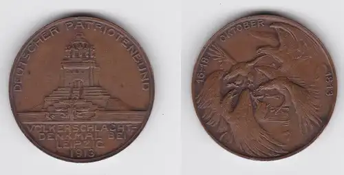 Medaille deutscher Patriotenbund Völkerschlachtdenkmal Leipzig 1913 (135480)