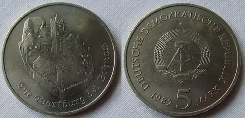 DDR Gedenk Münze 5 Mark Die Wartburg bei Eisenach 1982 Stempelglanz (143980)