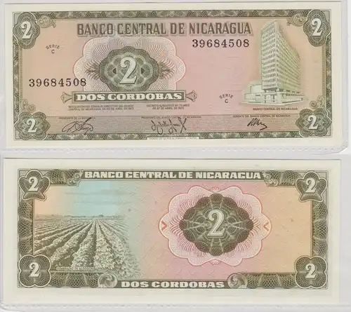 2 Cordobas Banknote Nicaragua 1972 Pick: 121a kassenfrisch (151601)