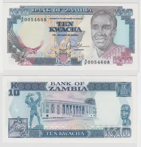 10 Kwacha Banknote Zambia Sambia Pick 31 b kassenfrisch (152307)