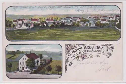 900208 Feldpost AK Gasthof Bruchheim, Bes. Gustav Altmann, Totalansicht 1915