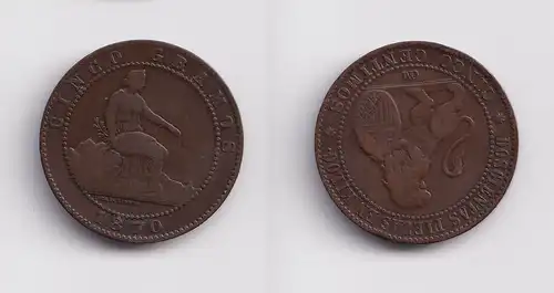 5 Centimos Kupfer Münze Spanien 1870 (156787)